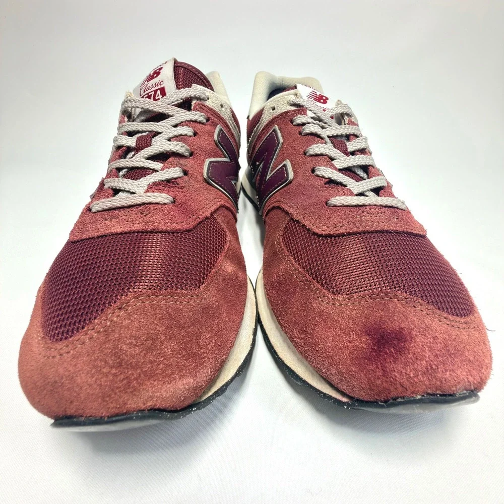 New Balance 574 Core ML574EVM Burgundy Suede Sneakers Men's‎ 11.5 Classic